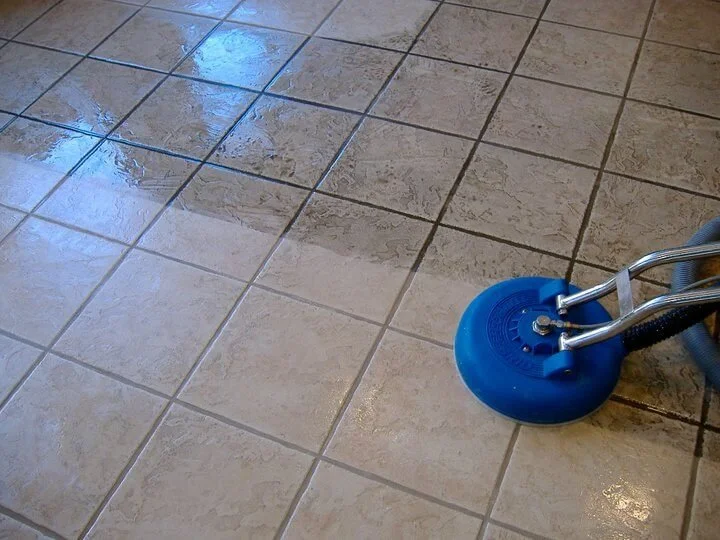 How do professionals handle mold in grout lines?